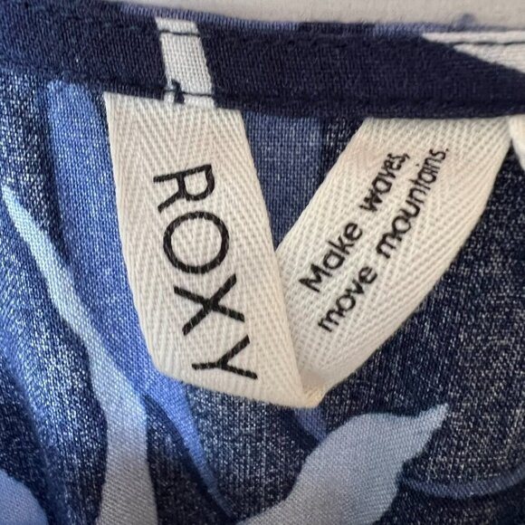 Roxy Dress Juniors Size Medium Blue & Green Everything Is Fine Strappy Mini - Picture 2 of 16